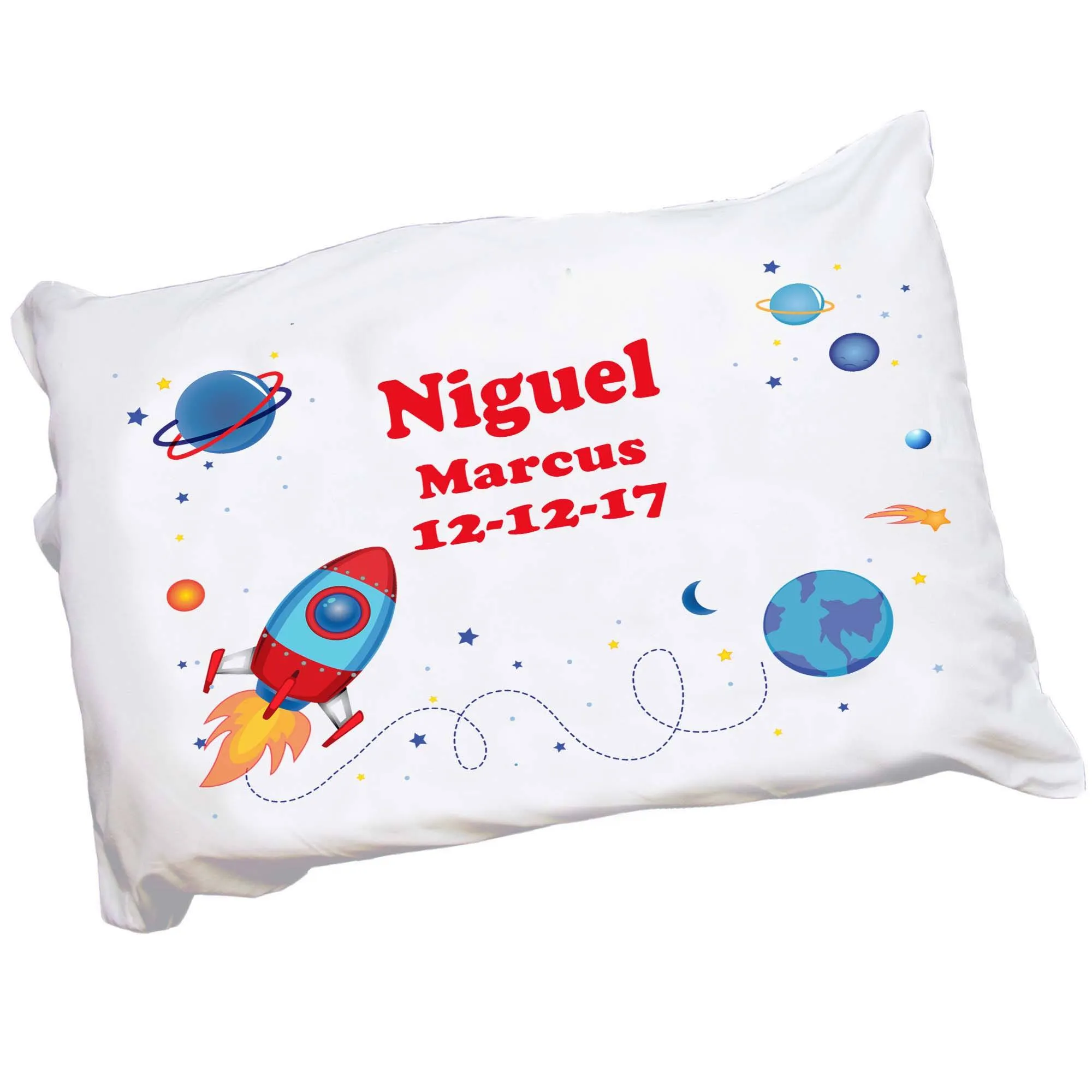 Personalized Rocket Pillowcase