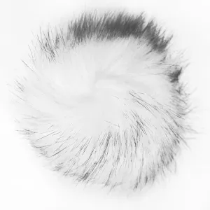 POM POM FAUX FUR 5″ White/Black Tip