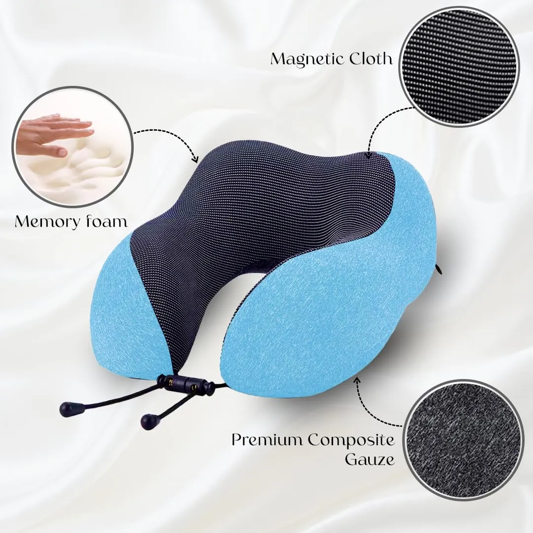 Premium Memory Foam Neck Pillow | NP-04 (Sky Blue)