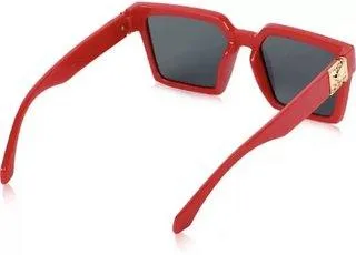 Round, Retro Square Sunglasses (For Men & Women, Red, Pink)
