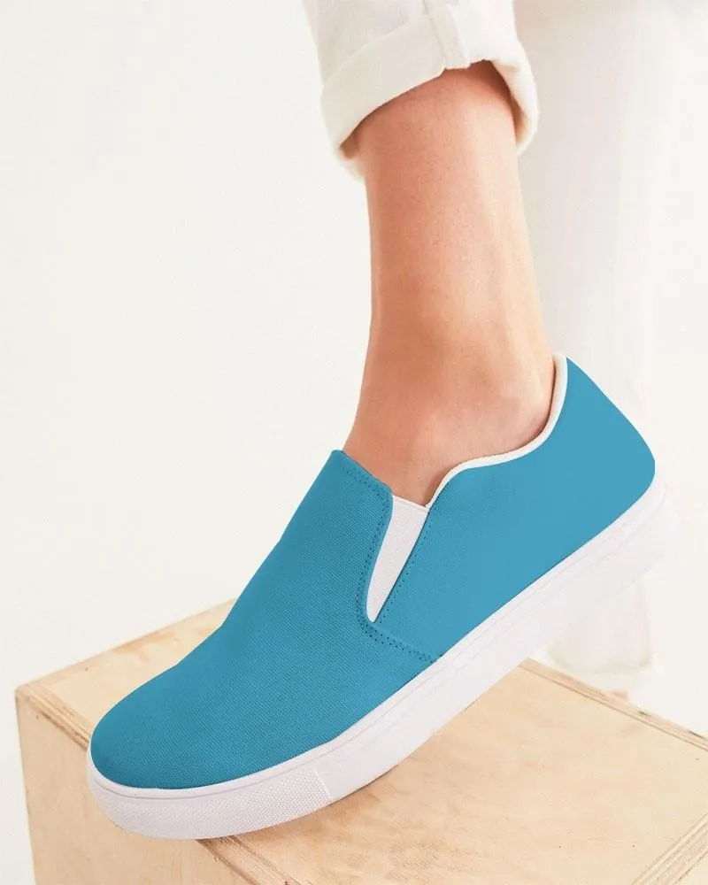 Shaded Pastel Cyan Slip-On Canvas Sneakers | Women's | C60M0Y0K30