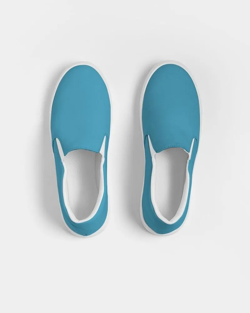 Shaded Pastel Cyan Slip-On Canvas Sneakers | Women's | C60M0Y0K30