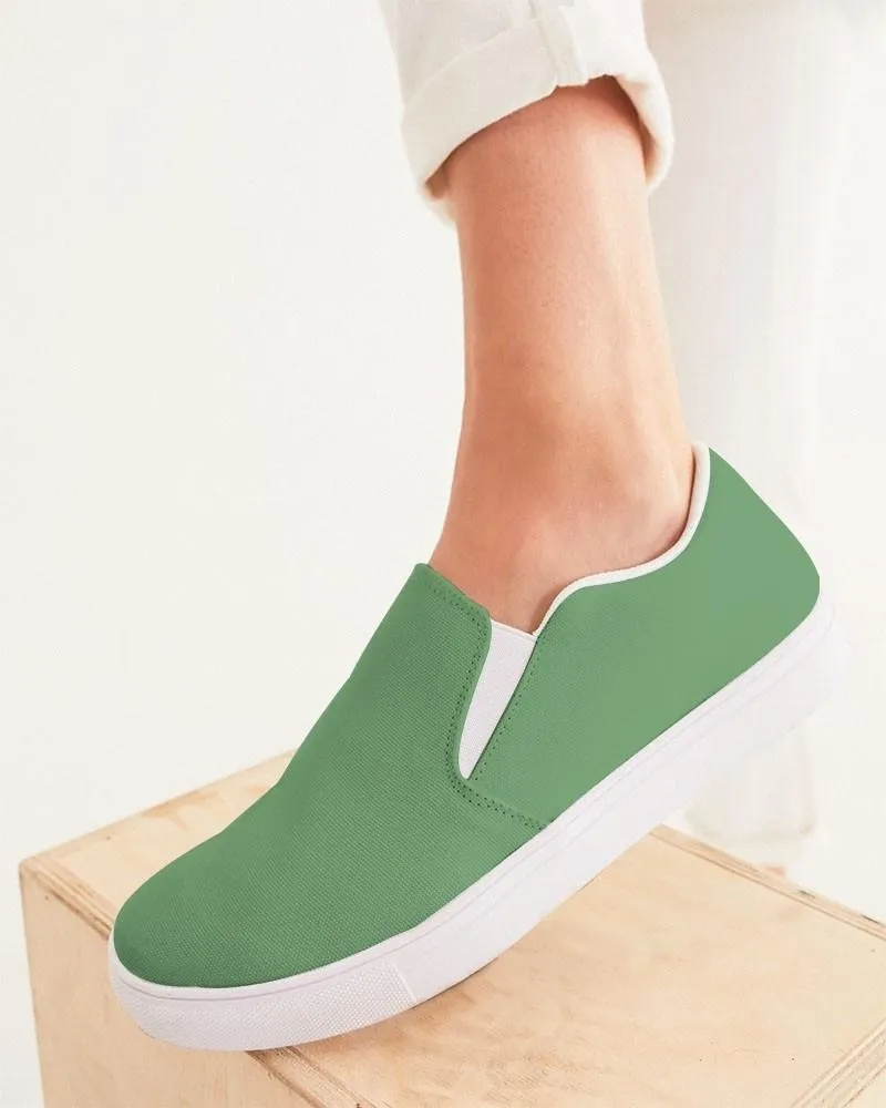 Shaded Pastel Green Slip-On Canvas Sneakers | Women's | C45M0Y60K30
