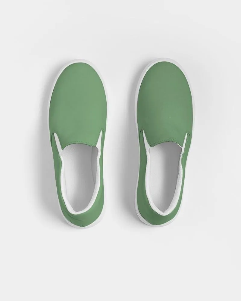 Shaded Pastel Green Slip-On Canvas Sneakers | Women's | C45M0Y60K30