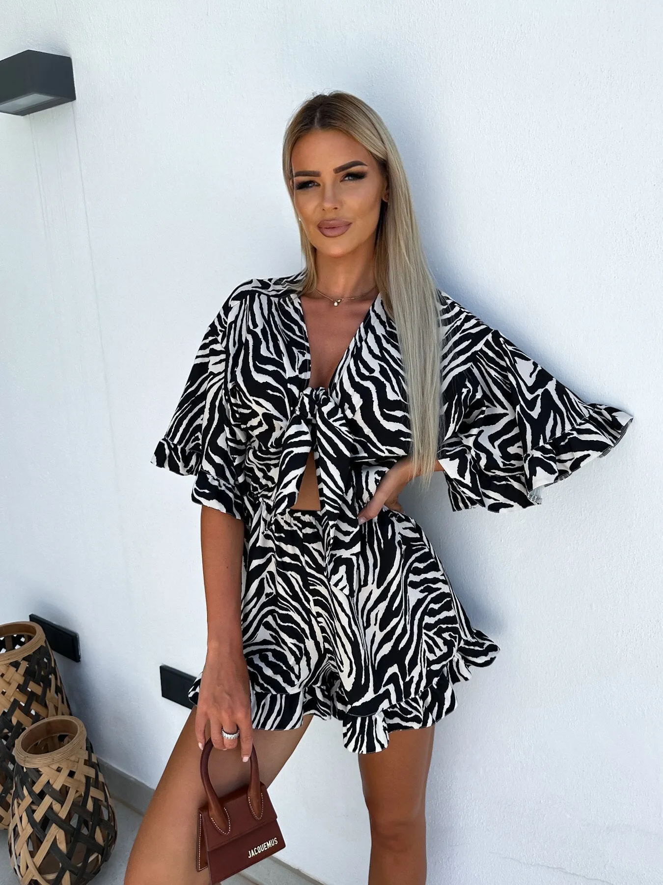 Short Sleeve Floral Print Short Jumpsuit