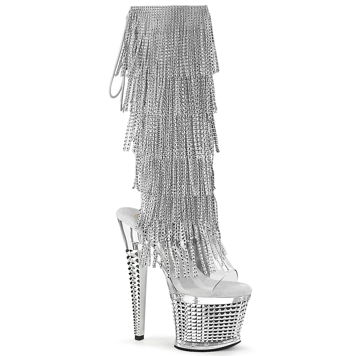 SPECTATOR-2017RSF Platform Rhinetone Fringe Stripper Boot