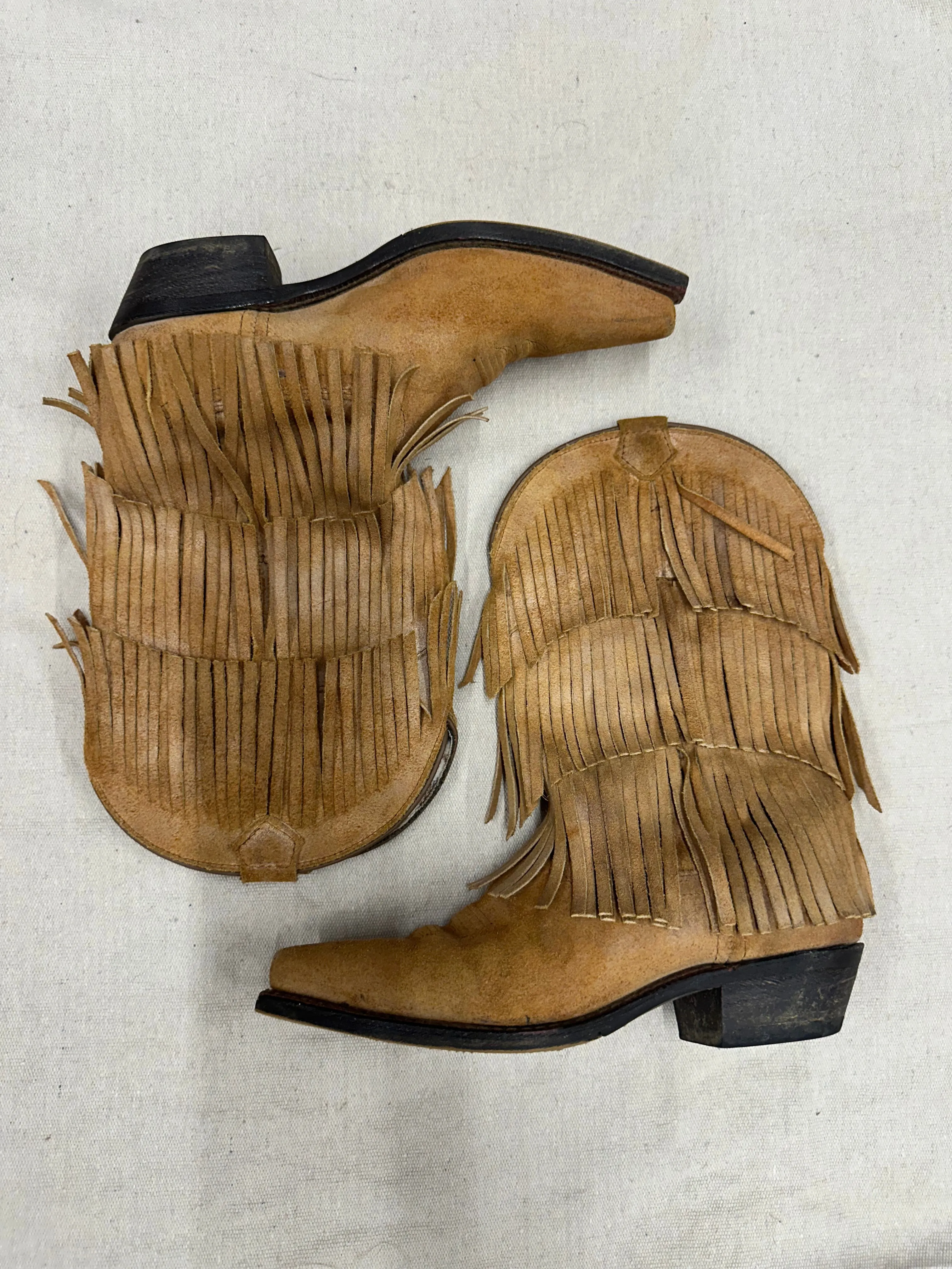 Vintage Brown Fringe Cowboy Boots