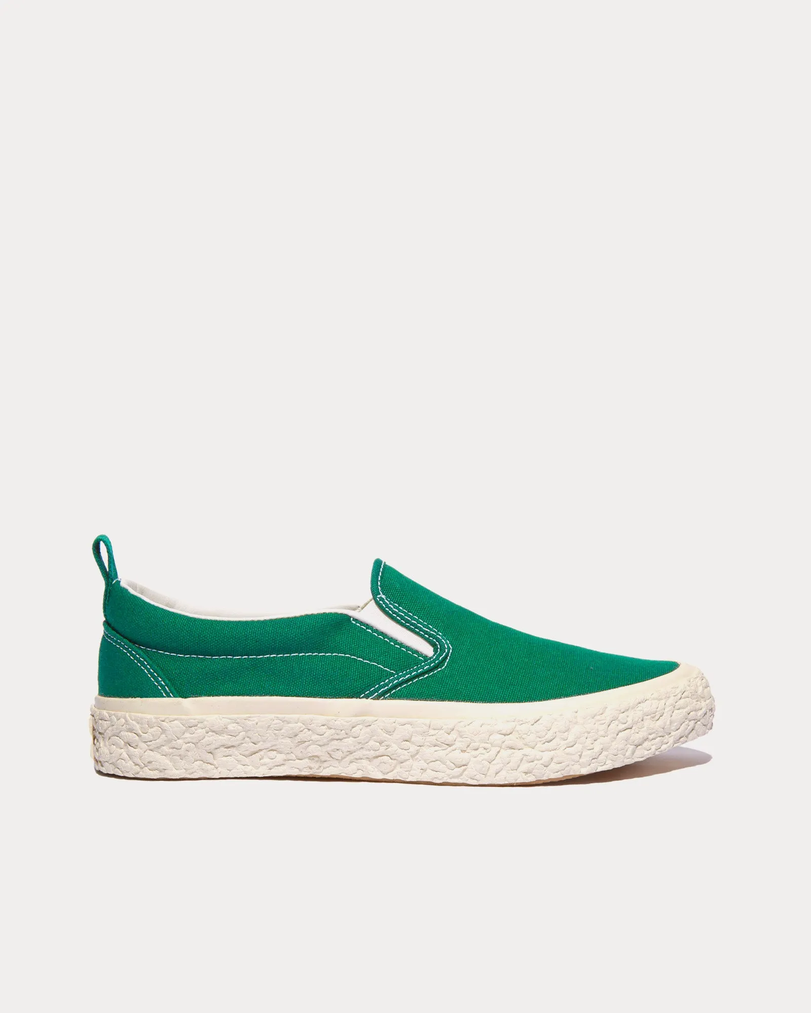 Vulcanised Green Slip On Sneakers