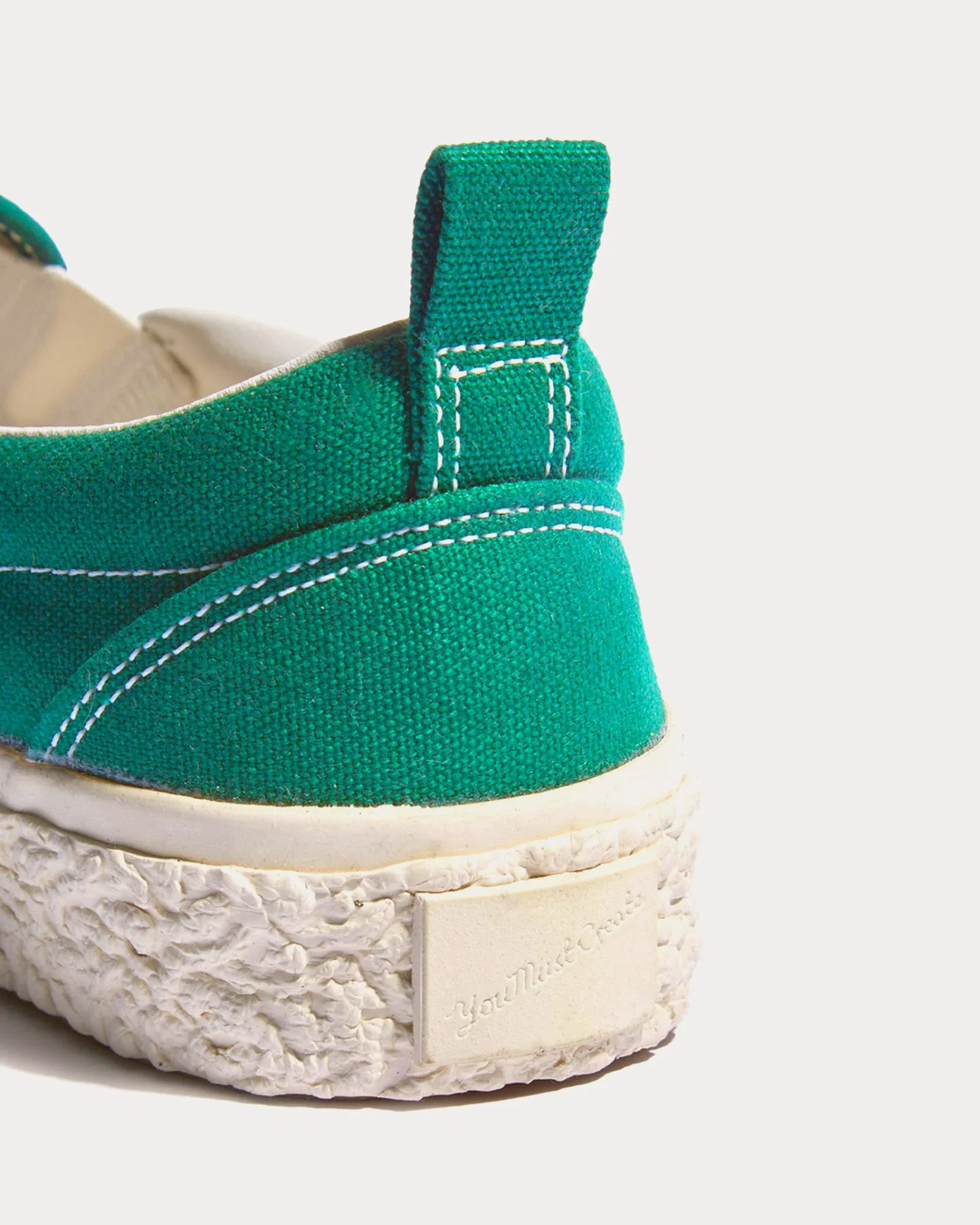 Vulcanised Green Slip On Sneakers