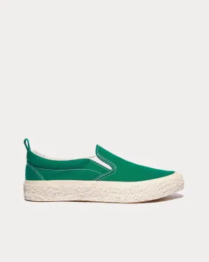 Vulcanised Green Slip On Sneakers